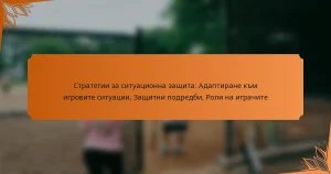 Стратегии за ситуационна защита: Адаптиране към игровите ситуации, Защитни подредби, Роли на играчите